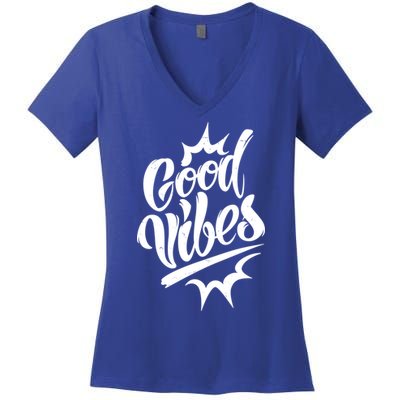 Good Vibes Motivational Quote Women's V-Neck T-Shirt