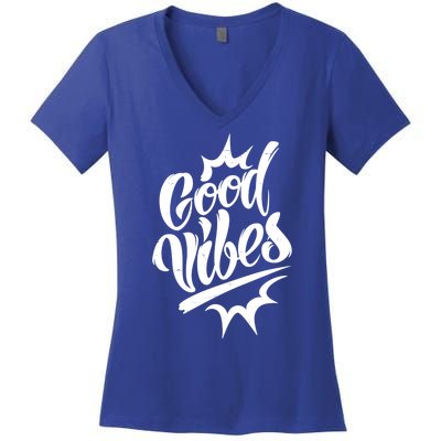 Good Vibes Motivational Quote Women's V-Neck T-Shirt