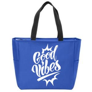 Good Vibes Motivational Quote Zip Tote Bag