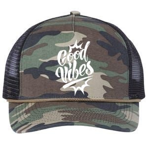 Good Vibes Motivational Quote Retro Rope Trucker Hat Cap