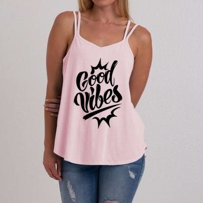 Good Vibes Motivational Quote Women's Strappy Tank