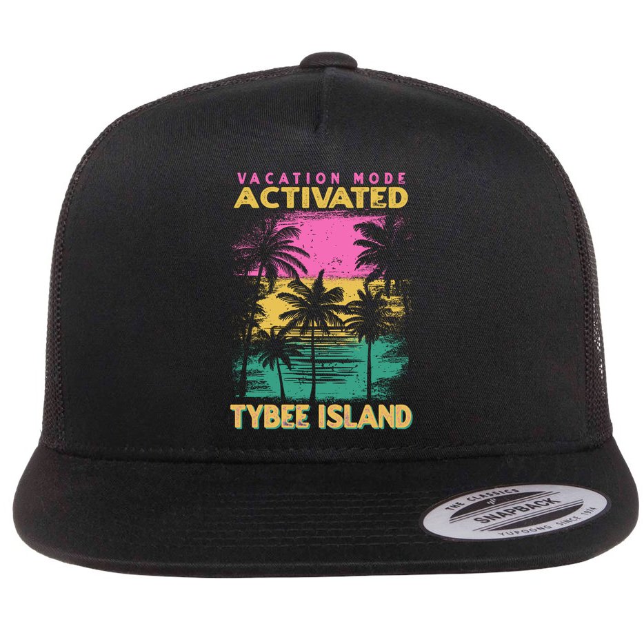 Georgia Vacation Mode Activated Tybee Island Gift Flat Bill Trucker Hat