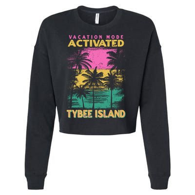 Georgia Vacation Mode Activated Tybee Island Gift Cropped Pullover Crew