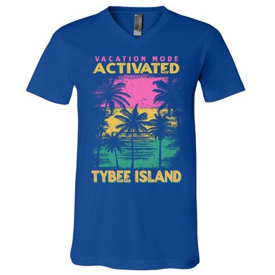Georgia Vacation Mode Activated Tybee Island Gift V-Neck T-Shirt