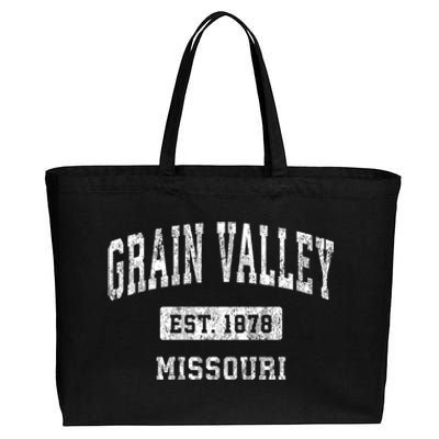 Grain Valley Missouri Mo Vintage Established Sports Design Cotton Canvas Jumbo Tote