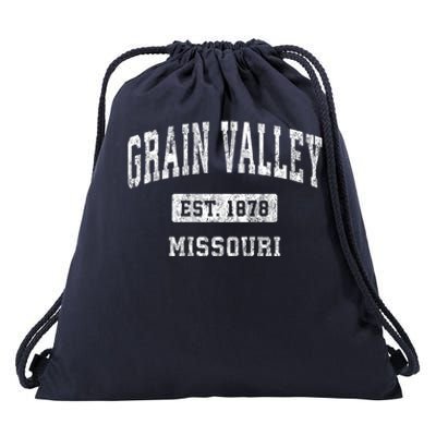 Grain Valley Missouri Mo Vintage Established Sports Design Drawstring Bag