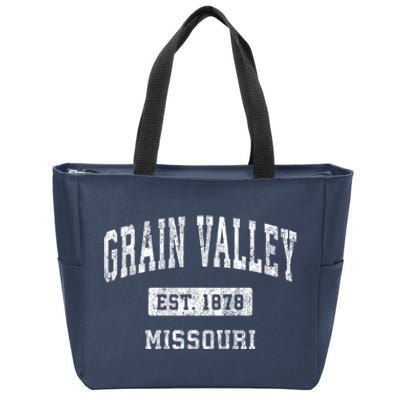 Grain Valley Missouri Mo Vintage Established Sports Design Zip Tote Bag