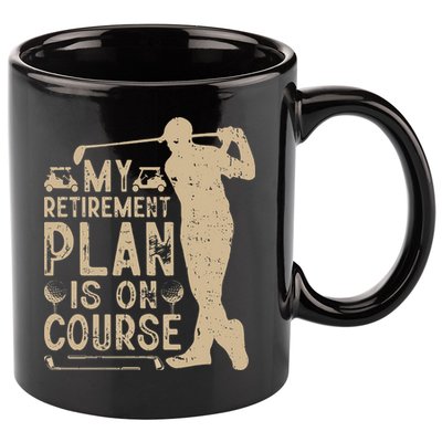 Golf vintage My Retirement Plan Golfing Golf 11oz C Handle Ceramic Mug