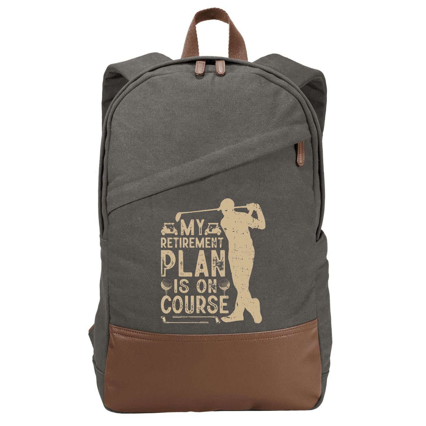 Golf vintage My Retirement Plan Golfing Golf Cotton Canvas Backpack
