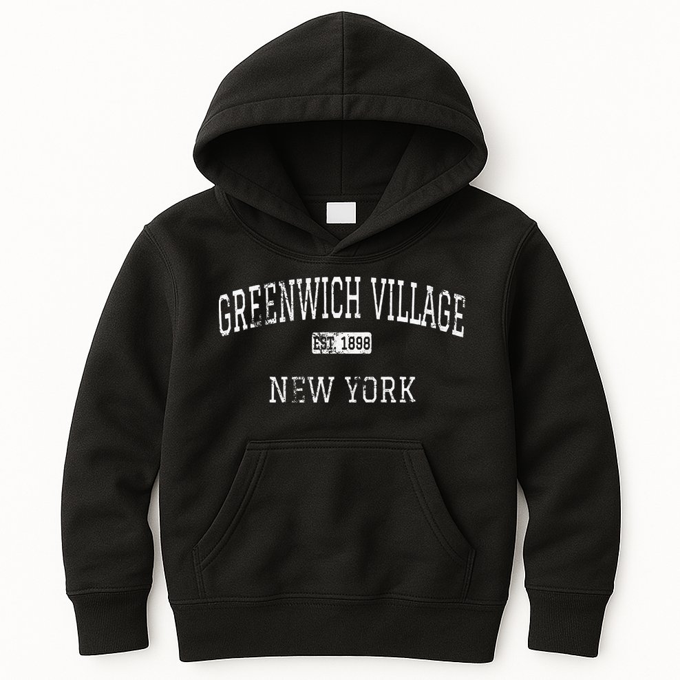 Greenwich Village New York New York City Ny Vintage Kids Hoodie