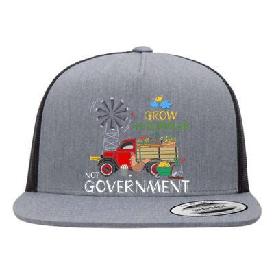 Grow Vegetables Not Government Libertarian Ranch Homestead Flat Bill Trucker Hat