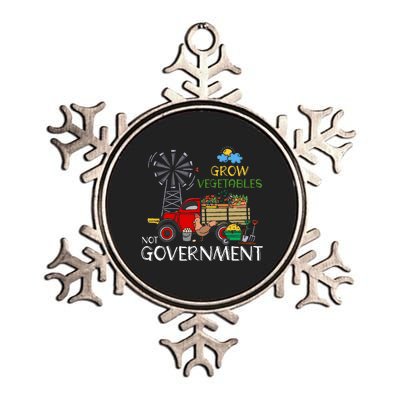 Grow Vegetables Not Government Libertarian Ranch Homestead Metallic Star Ornament