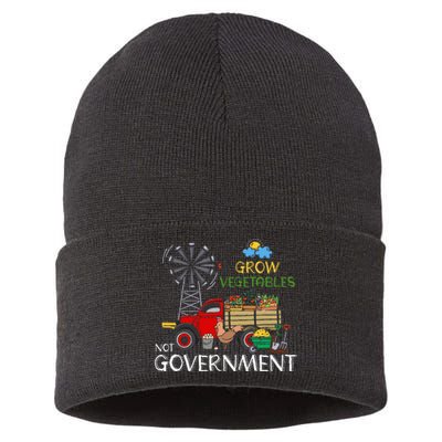 Grow Vegetables Not Government Libertarian Ranch Homestead Sustainable Knit Beanie