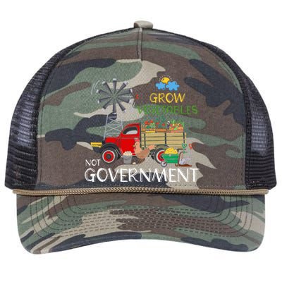 Grow Vegetables Not Government Libertarian Ranch Homestead Retro Rope Trucker Hat Cap