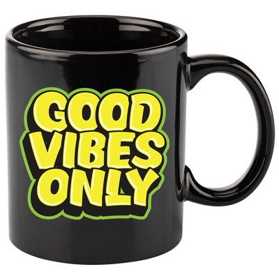 Good Vibes Only 11oz C Handle Ceramic Mug