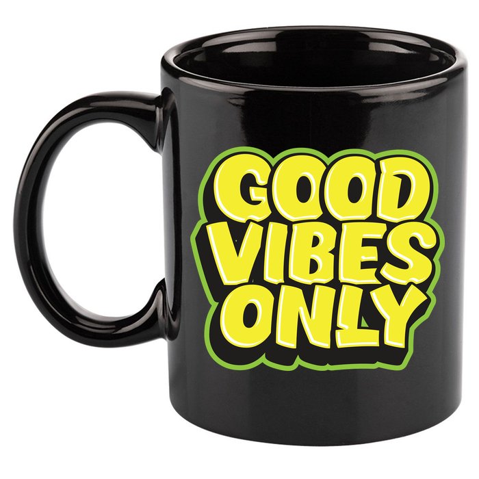 Good Vibes Only 11oz C Handle Ceramic Mug