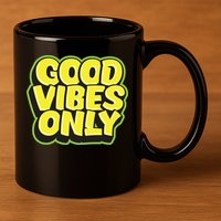 Good Vibes Only 11oz C Handle Ceramic Mug