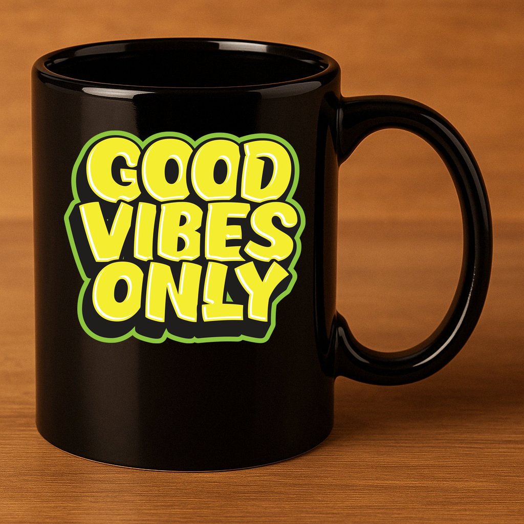 Good Vibes Only 11oz C Handle Ceramic Mug