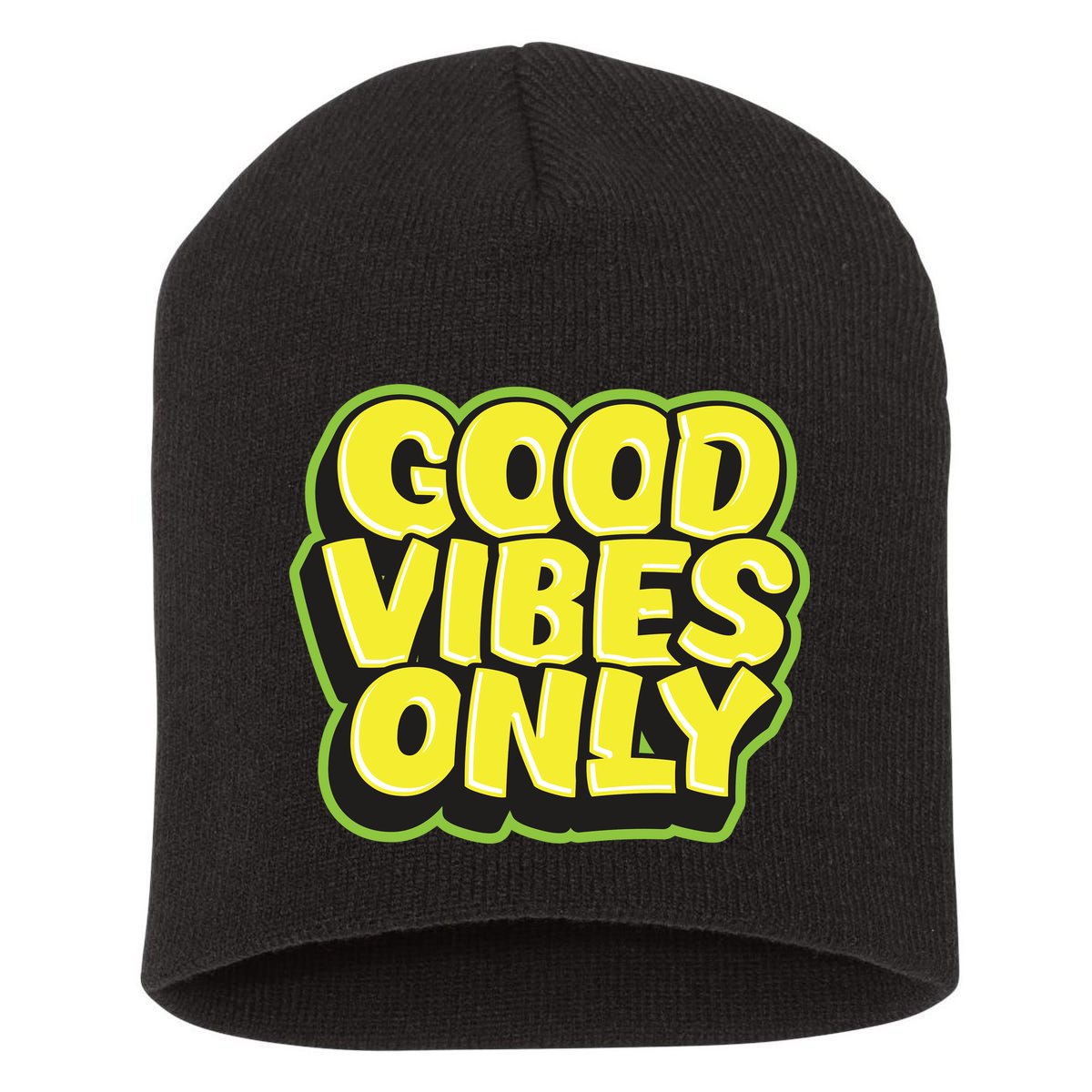 Good Vibes Only Short Acrylic Beanie