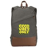 Good Vibes Only Cotton Canvas Backpack