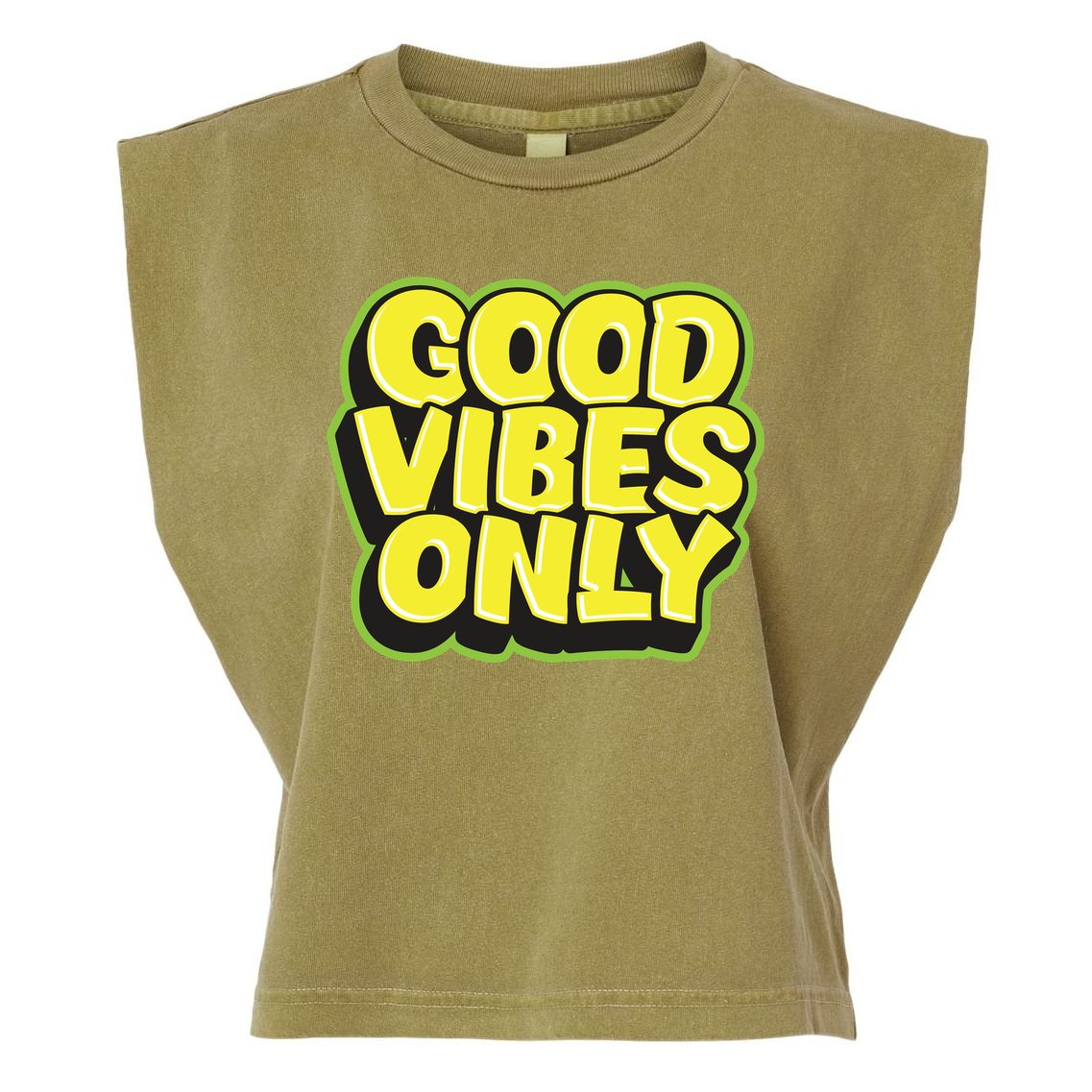 Good Vibes Only Garment-Dyed Women's Muscle Tee