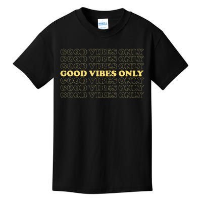 Good Vibes Only Vintage Optimist Positive Thinking Retro Kids T-Shirt