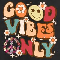 Good Vibes Only Peace Love 60s 70s Tie Dye With Retro Groovy 7 Panel Mesh Trucker Snapback Hat
