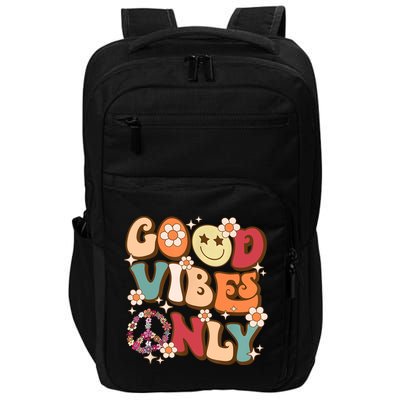 Good Vibes Only Peace Love 60s 70s Tie Dye With Retro Groovy Impact Tech Backpack