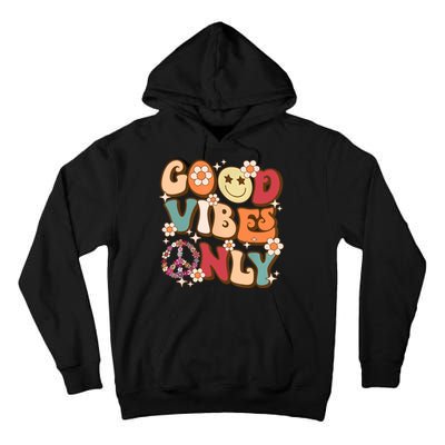 Good Vibes Only Peace Love 60s 70s Tie Dye With Retro Groovy Tall Hoodie