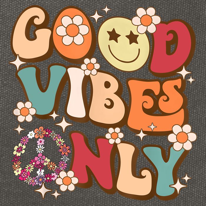 Good Vibes Only Peace Love 60s 70s Tie Dye With Retro Groovy Cotton Canvas Backpack