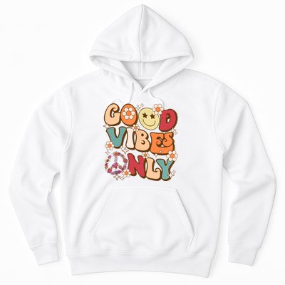 Good Vibes Only Peace Love 60s 70s Tie Dye With Retro Groovy Hoodie