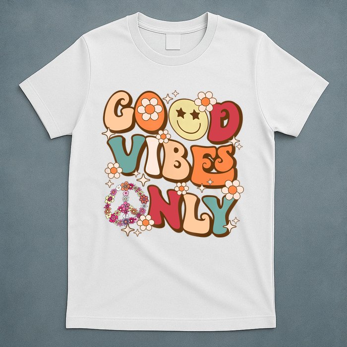 Good Vibes Only Peace Love 60s 70s Tie Dye With Retro Groovy T-Shirt