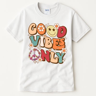 Good Vibes Only Peace Love 60s 70s Tie Dye With Retro Groovy Tall T-Shirt