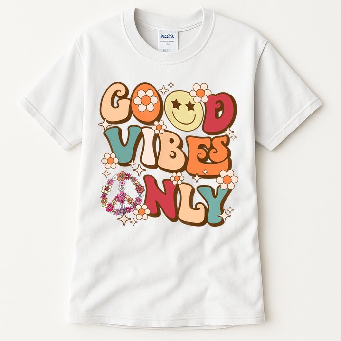 Good Vibes Only Peace Love 60s 70s Tie Dye With Retro Groovy Tall T-Shirt