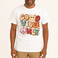 Good Vibes Only Peace Love 60s 70s Tie Dye With Retro Groovy Tall T-Shirt