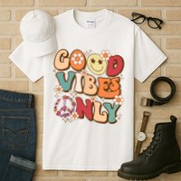 Good Vibes Only Peace Love 60s 70s Tie Dye With Retro Groovy Tall T-Shirt