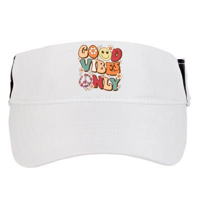 Good Vibes Only Peace Love 60s 70s Tie Dye With Retro Groovy Adult Drive Performance Visor
