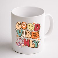 Good Vibes Only Peace Love 60s 70s Tie Dye With Retro Groovy Mug