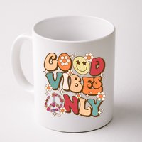 Good Vibes Only Peace Love 60s 70s Tie Dye With Retro Groovy Mug