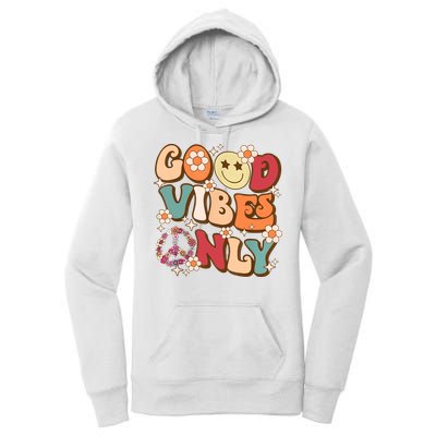 Good Vibes Only Peace Love 60s 70s Tie Dye With Retro Groovy Women's Pullover Hoodie