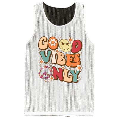 Good Vibes Only Peace Love 60s 70s Tie Dye With Retro Groovy Mesh Reversible Basketball Jersey Tank