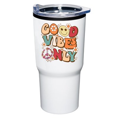 Good Vibes Only Peace Love 60s 70s Tie Dye With Retro Groovy Tumbler