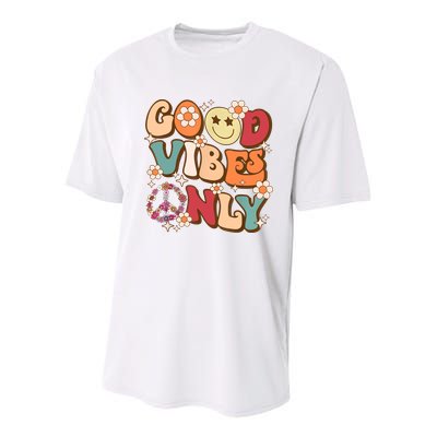Good Vibes Only Peace Love 60s 70s Tie Dye With Retro Groovy Youth Performance Sprint T-Shirt