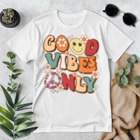 Good Vibes Only Peace Love 60s 70s Tie Dye With Retro Groovy Premium T-Shirt