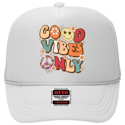 Good Vibes Only Peace Love 60s 70s Tie Dye With Retro Groovy Trucker Hat