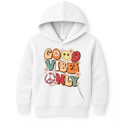 Good Vibes Only Peace Love 60s 70s Tie Dye With Retro Groovy Kids Hoodie
