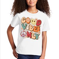 Good Vibes Only Peace Love 60s 70s Tie Dye With Retro Groovy Kids T-Shirt