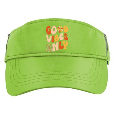 GOOD VIBES ONLY PEACE LOVE 60s 70s Tie Dye Groovy Hippie Adult Drive Performance Visor