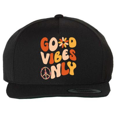 GOOD VIBES ONLY PEACE LOVE 60s 70s Tie Dye Groovy Hippie Wool Snapback Cap