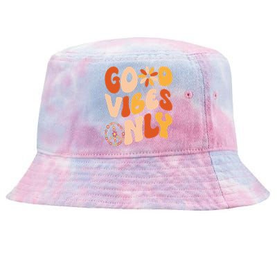 GOOD VIBES ONLY PEACE LOVE 60s 70s Tie Dye Groovy Hippie Tie-Dyed Bucket Hat